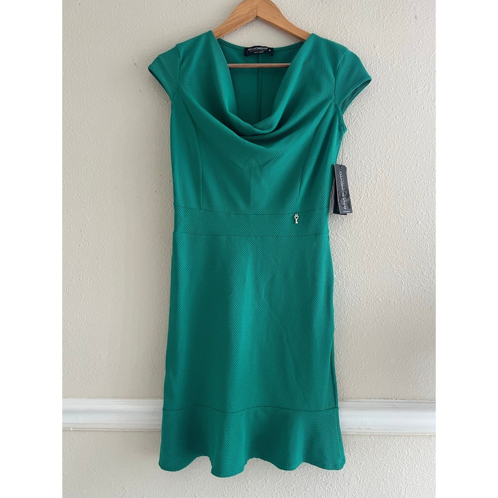 Rinascimento Made in Italy NWT Sheath Dress Cowl Neck Sz. Small Modest Casual